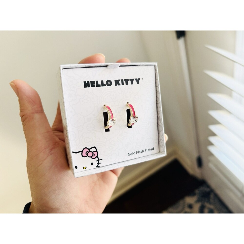 Sanrio Hello Kitty Fine Silver Plated Earrings Gift Box Official Licensed NIB - Picture 5 of 6